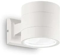 Applique moderno ideal lux snif round ap1 g9 led ip54 alluminio biemissione lampada parete, finitura metallo bianco