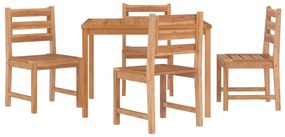 Set da pranzo per giardino 5 pz in legno massello di teak
