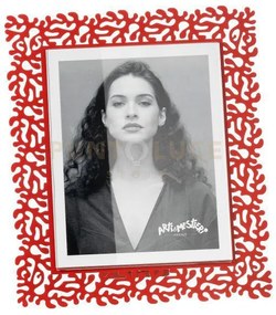 Portafoto di design corallo maxi rosso in ferro e polimetilmetacril...