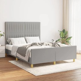 Giroletto Senza Materasso Grigio Chiaro 140x200 Cm Tessuto /