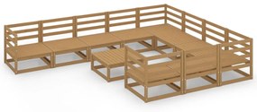 Set Divani da Giardino 11 pz in Legno Massello di Pino