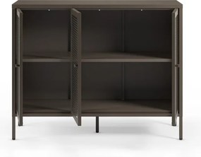 Vetrina grigia in metallo 121x90x40 cm Layna – Marckeric