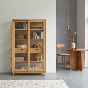 Tikamoon - Libreria in legno di quercia massello 110 x 180 Adel
