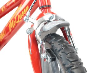Bicicletta per Bambini 12" Disney Cars Freno Caliper e Stabilizzatori in Acciaio Hi-Ten Rosso...