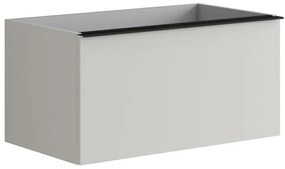 Mobile da bagno da fissare sotto lavabo L 80 x H 40 x P 45.5 cm grigio, 2 cassetti Pixel plain