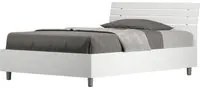 Letto 1 Piazza e Mezzo 120x190 cm Senza Rete Ankel Testata Doghe Inclinata Bianco Frassino