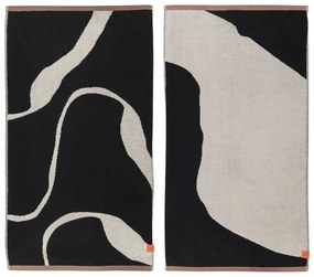 Asciugamani bianchi e neri in set da 2 pezzi in cotone biologico 50x90 cm Nova Arte - Mette Ditmer Denmark