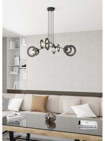 Lampadario a sospensione in acciaio EUFORIA 4 nero 4xE27 Colore del corpo Nero