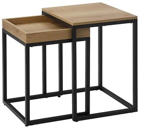 Set di 2 tavolini d'appoggio ELDUR marrone/nero