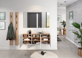 Armadietto color crema con effetto rovere da appendere 138x52x25 cm Libbiano – Germania