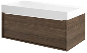 Mobile sottolavabo e lavabo Neo Frame per vasca centrale rovere noce L 90 x H 32 x P 48 cm