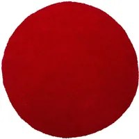 Tappeto shaggy rosso 140 cm moderno tappeto rotondo trapuntato a Pelo Lungo