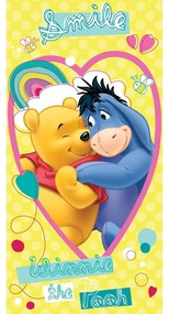 Asciugamano per bambini giallo in cotone 70x140 cm Winnie the Pooh "Smile" – Jerry Fabrics