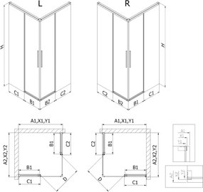 Mexen Rox Duo cabina doccia scorrevole 100 x 90 cm, trasparente, cromo - 8C2D-100-090-01-00