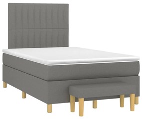 Giroletto a molle con materasso grigio scuro 120x190cm tessuto