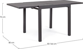 Tavolo da pranzo da giardino in alluminio 80x83 cm Pelagius – Bizzotto