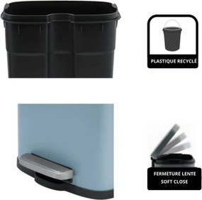 Cestino per la spazzatura azzurro in acciaio con pedale 5 l Akira – Spirella