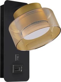 Brilagi - Applique con porta USB AURA LUX 1xGX53/30W/230V nero/oro