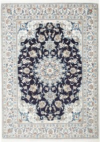 Nain Tappeto persiano 210 x 150 Blu (Iran) Annodato A Mano