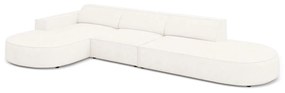 Divano angolare beige in tessuto bouclé (angolo sinistro) Jodie - Micadoni Home
