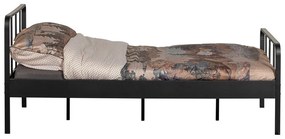 Letto singolo in metallo nero con griglia 120x200 cm Mees - WOOOD