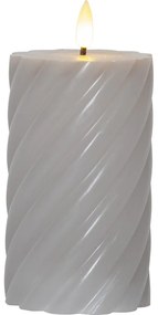 Candela LED in cera grigia, altezza 15 cm Flamme Swirl - Star Trading