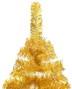 Albero di Natale Preilluminato con Palline Oro 210 cm PET
