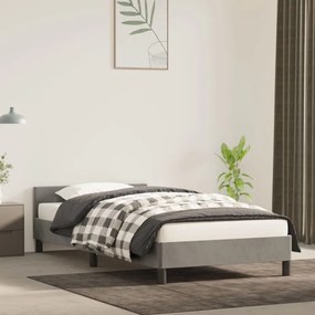 Giroletto Senza Materasso Grigio Chiaro 100x200 Cm Velluto /