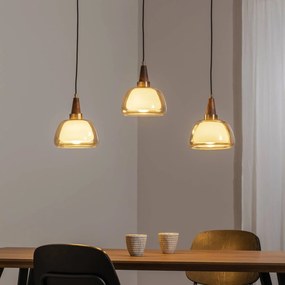 Lampada a sospensione in vetro Ermo Lucea, dimmerabile, Soggiorno / Sala da pranzo, Metallo, Lampada a sospensione