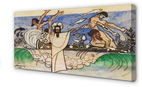 Quadro su tela Schizzo il mare di Gesù 100x50 cm