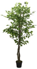 Albero di Ficus Artificiale 378 Foglie 80 cm Verde