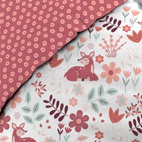 Set copripiumino e federa da bambini bianco/rosa in cotone per letto singolo 140x200 cm Bichette – douceur d'intérieur