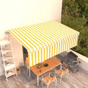 Tenda Retrattile Automatica Con Parasole 5x3m Gialla Bianca /