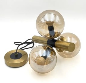 Lampadario a sospensione con filo ROLLO 3xE14/5W/230V oro/fumé beige