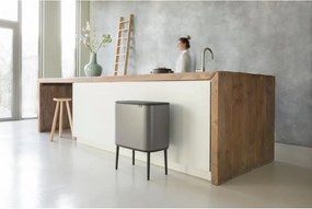 Bidone in acciaio grigio touch per raccolta differenziata 34 l Bo Touch Bin - Brabantia