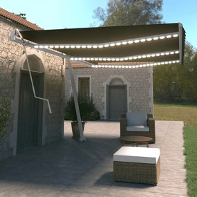 Tenda Automatica Con Sensore Vento E Led 600x350 Cm Antracite /