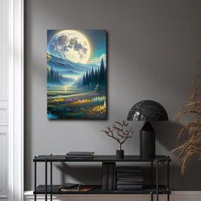 Quadro su tela – Natura notturna tranquilla con fiume