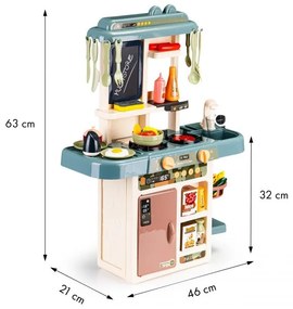 Cucina per bambini con luce led e generatore di vapore