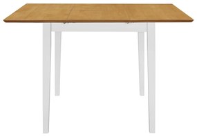 Tavolo da pranzo estensibile bianco (80-120)x80x74 cm in mdf