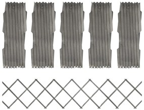 Recinzione a Traliccio 5 pz in Massello Abete Grigio 180x30 cm