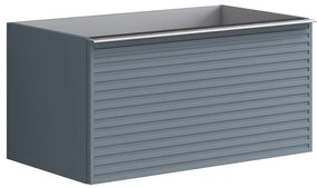 Mobile da bagno sotto lavabo Pixel stripes blu laccato opaco L 80 x H 40 x P 45.5 cm 2 cassetti, lavabo non incluso