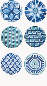 Set di 6 piatti da colazione in porcellana Aquazul