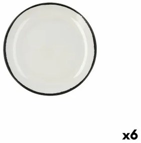 Piatto da pranzo Ariane Vital Filo Bianco Ceramica (6 Unità)