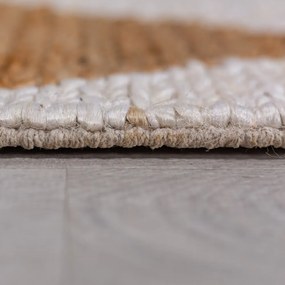 Passatoia bianca/di colore naturale in misto iuta tessuta a mano 60x230 cm Effie Diamond – Flair Rugs