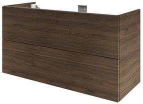 Mobile da bagno sospeso sotto lavabo L 120 x H 64 x P 48 cm noce lucido, 2 cassetti SENSEA Neo Frame