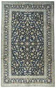 Kashan Tappeto 250x400 Blu (Iran) Annodato A Mano