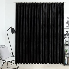 Tenda Oscurante Con Ganci Nera İn Velluto 290x245 Cm /