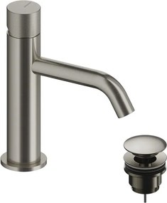 Rubinetto per lavabo a canna bassa getto laminare cristallino Loop K nichel spazzolato lucido SANYCCES
