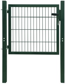 Cancello per Recinzione in Acciaio Verde 105x150 cm