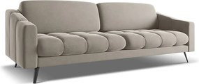 Divano beige con rivestimento in velluto 238 cm Nalu – Makamii